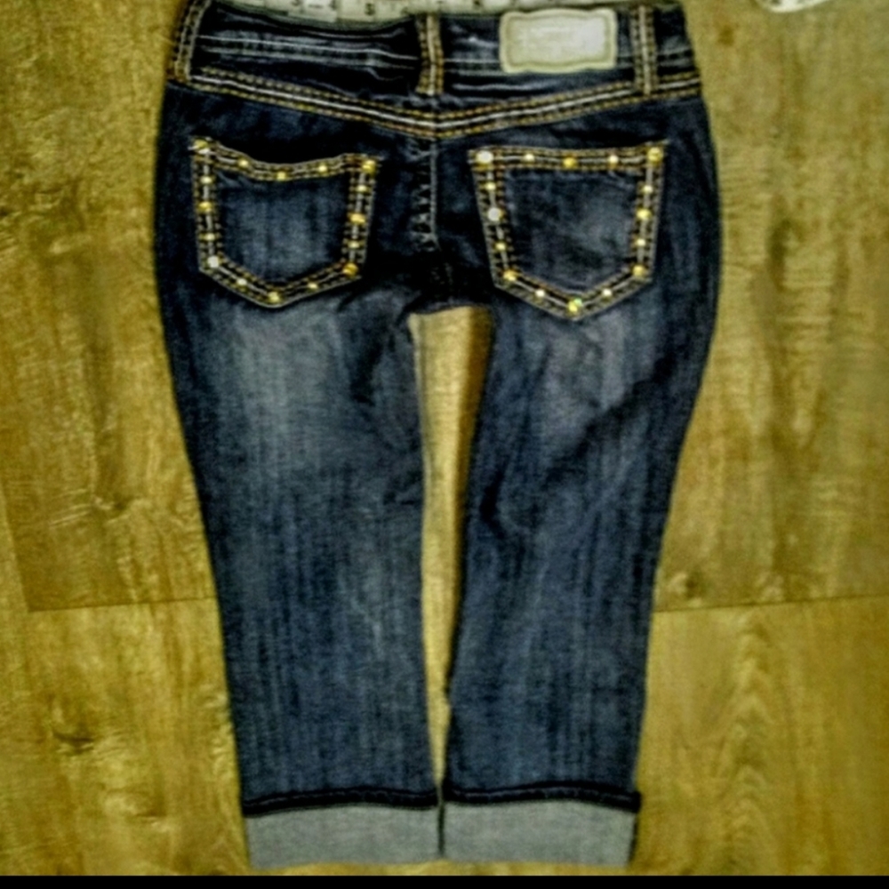 Shyanne Jeans Size 25 Skinny Cuff Crop Embellished - Picture 7 of 11